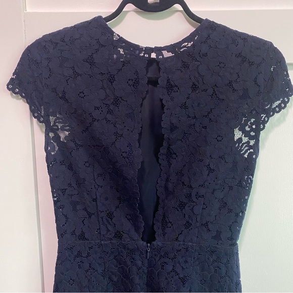 Navy Blue Lace Dress - Picture 2 of 4